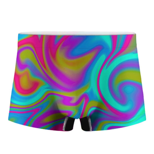 Neon Psychedelic Trippy Print Men's Boxer Briefs