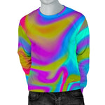 Neon Psychedelic Trippy Print Men's Crewneck Sweatshirt GearFrost