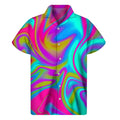 Neon Psychedelic Trippy Print Men's Short Sleeve Shirt