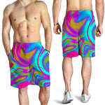 Neon Psychedelic Trippy Print Men's Shorts