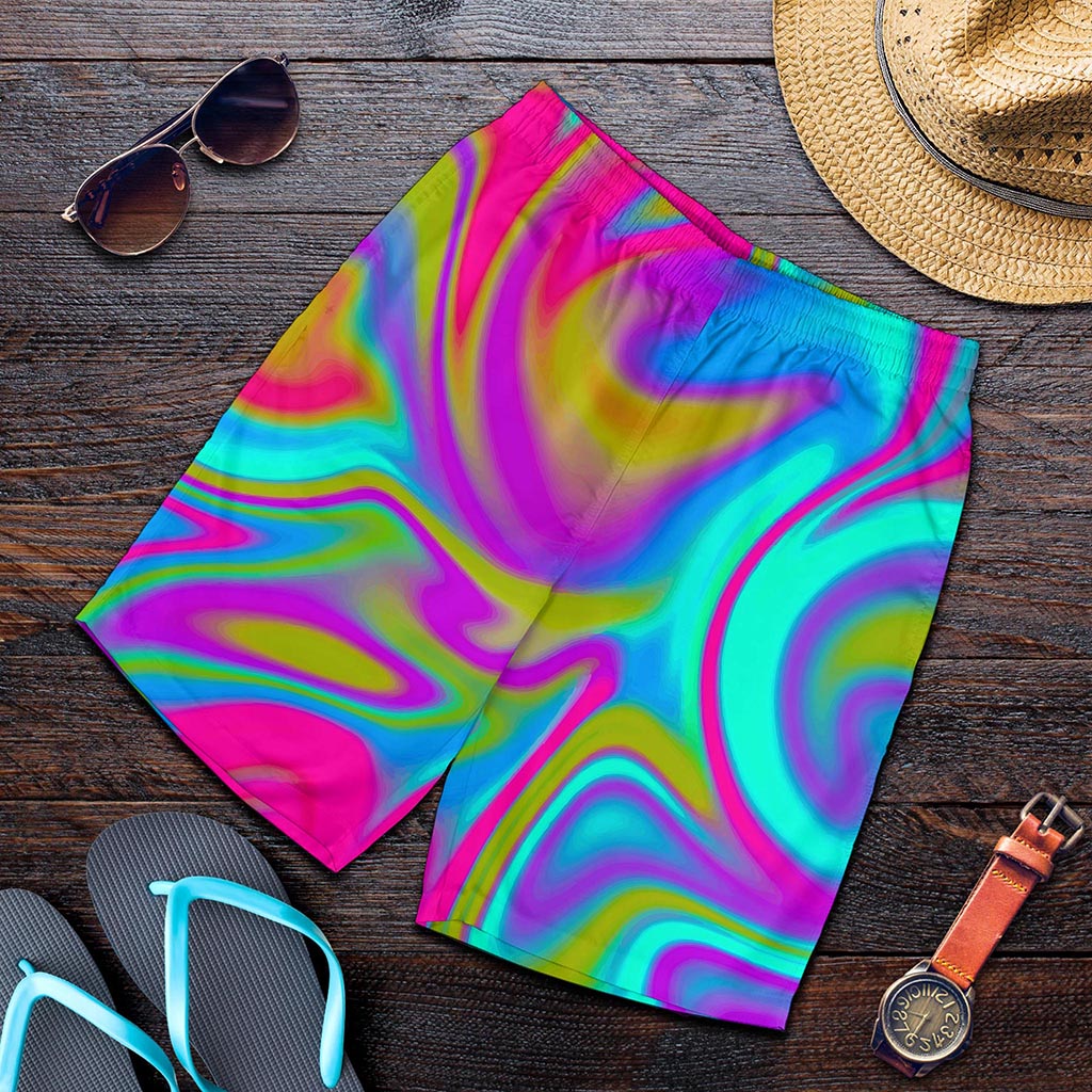 Neon Psychedelic Trippy Print Men's Shorts