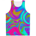Neon Psychedelic Trippy Print Men's Tank Top
