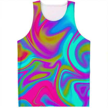 Neon Psychedelic Trippy Print Men's Tank Top