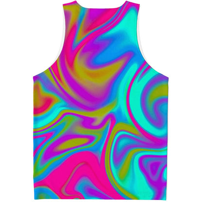 Neon Psychedelic Trippy Print Men's Tank Top