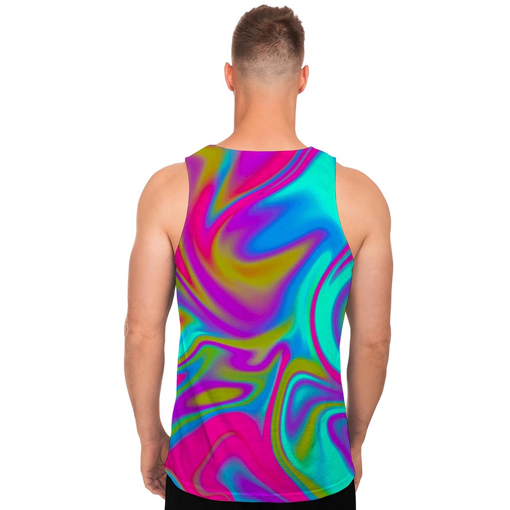 Neon Psychedelic Trippy Print Men's Tank Top