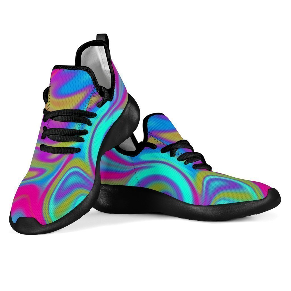 Neon Psychedelic Trippy Print Mesh Knit Shoes GearFrost