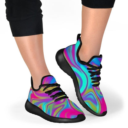 Neon Psychedelic Trippy Print Mesh Knit Shoes GearFrost