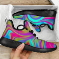 Neon Psychedelic Trippy Print Mesh Knit Shoes
