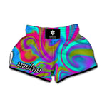 Neon Psychedelic Trippy Print Muay Thai Boxing Shorts
