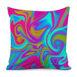 Neon Psychedelic Trippy Print Pillow Cover