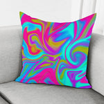 Neon Psychedelic Trippy Print Pillow Cover