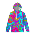 Neon Psychedelic Trippy Print Pullover Hoodie