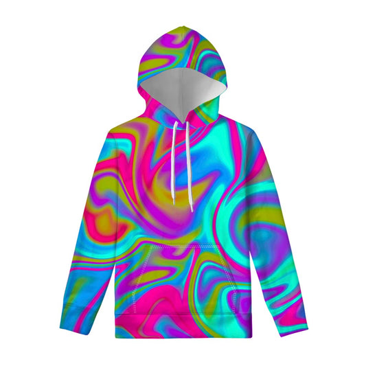Neon Psychedelic Trippy Print Pullover Hoodie