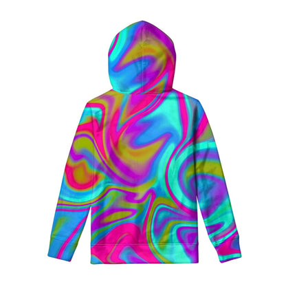 Neon Psychedelic Trippy Print Pullover Hoodie