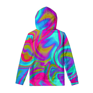 Neon Psychedelic Trippy Print Pullover Hoodie