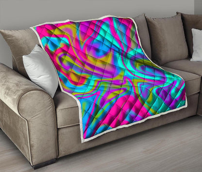 Neon Psychedelic Trippy Print Quilt