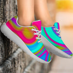 Neon Psychedelic Trippy Print Sport Shoes GearFrost