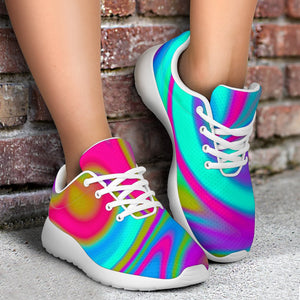 Neon Psychedelic Trippy Print Sport Shoes GearFrost