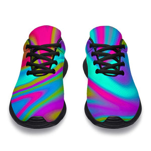 Neon Psychedelic Trippy Print Sport Shoes GearFrost