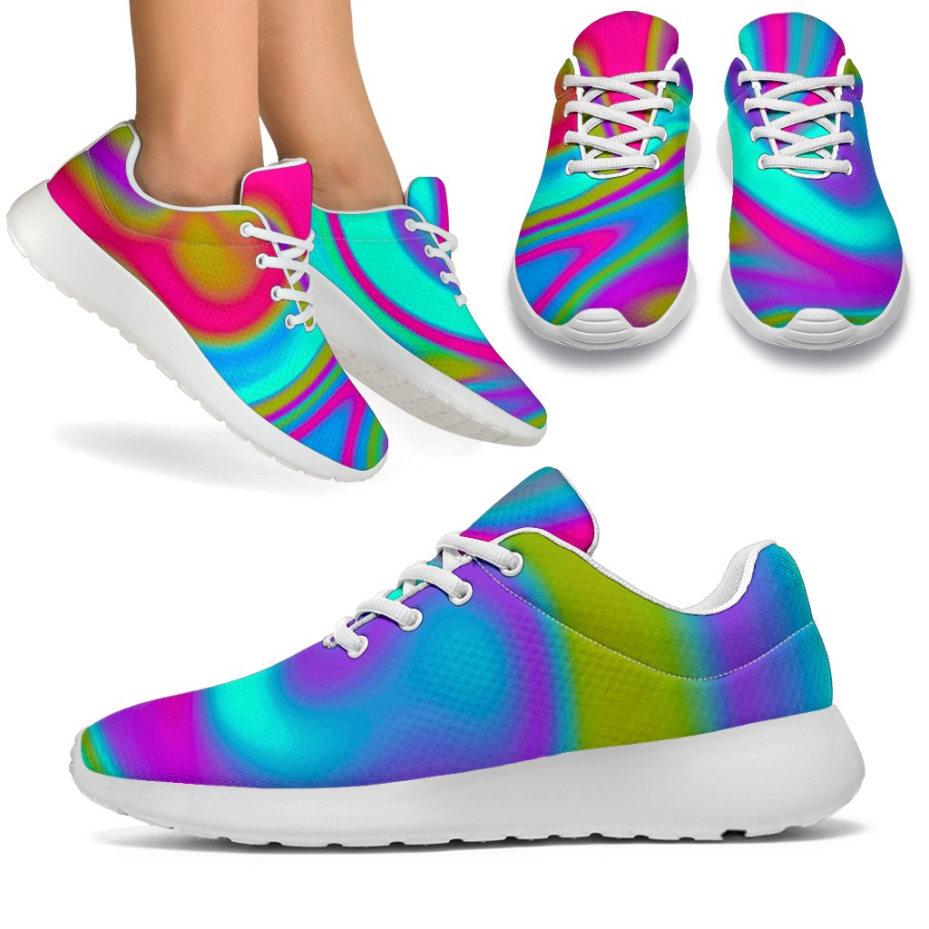 Neon Psychedelic Trippy Print Sport Shoes GearFrost