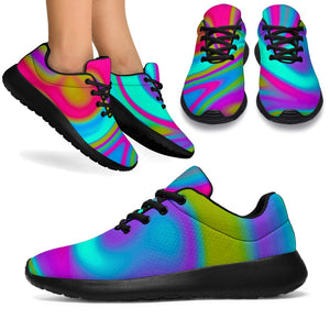 Neon Psychedelic Trippy Print Sport Shoes GearFrost