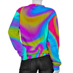 Neon Psychedelic Trippy Print Women's Crewneck Sweatshirt GearFrost