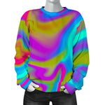 Neon Psychedelic Trippy Print Women's Crewneck Sweatshirt GearFrost