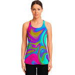 Neon Psychedelic Trippy Print Women's Racerback Tank Top