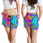 Neon Psychedelic Trippy Print Women's Shorts