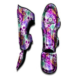 Neon Skull Floral Pattern Print Muay Thai Shin Guard