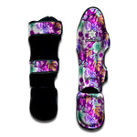 Neon Skull Floral Pattern Print Muay Thai Shin Guard