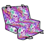 Neon Skull Floral Pattern Print Pet Car Back Seat Cover