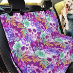 Neon Skull Floral Pattern Print Pet Car Back Seat Cover