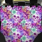 Neon Skull Floral Pattern Print Pet Car Back Seat Cover