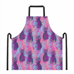 Neon Trippy Pineapple Pattern Print Apron