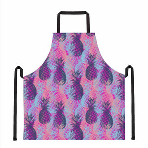 Neon Trippy Pineapple Pattern Print Apron