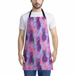 Neon Trippy Pineapple Pattern Print Apron