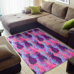 Neon Trippy Pineapple Pattern Print Area Rug GearFrost