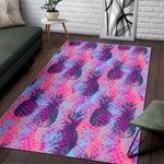 Neon Trippy Pineapple Pattern Print Area Rug GearFrost