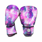 Neon Trippy Pineapple Pattern Print Boxing Gloves