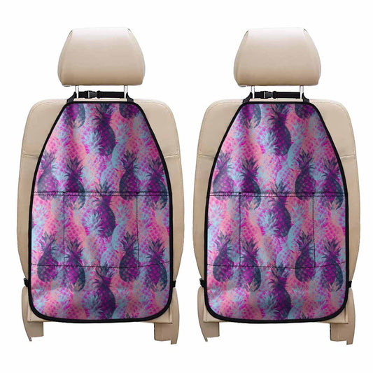Neon Trippy Pineapple Pattern Print Car Seat Organizers