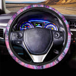 Neon Trippy Pineapple Pattern Print Car Steering Wheel Cover