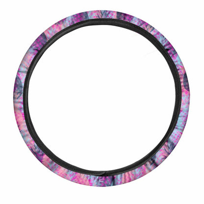 Neon Trippy Pineapple Pattern Print Car Steering Wheel Cover