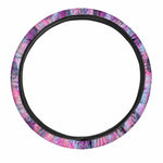 Neon Trippy Pineapple Pattern Print Car Steering Wheel Cover