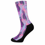 Neon Trippy Pineapple Pattern Print Crew Socks