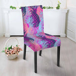 Neon Trippy Pineapple Pattern Print Dining Chair Slipcover
