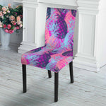 Neon Trippy Pineapple Pattern Print Dining Chair Slipcover