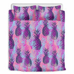Neon Trippy Pineapple Pattern Print Duvet Cover Bedding Set