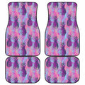 Neon Trippy Pineapple Pattern Print Front and Back Car Floor Mats