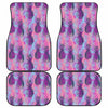 Neon Trippy Pineapple Pattern Print Front and Back Car Floor Mats